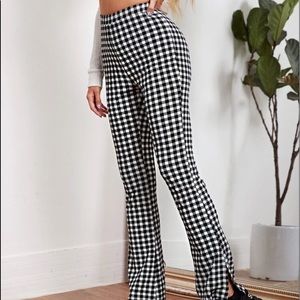 flared checkered pants